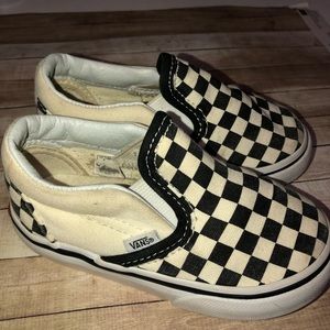 Baby Vans Black and White Checkered Slip-On